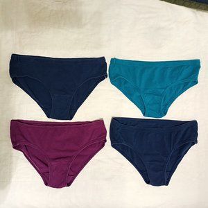4 Underwear Fruit of the Loom Girls 12 Cotton Navy Blue Turquoise Purple Panties